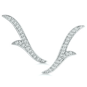 1/5 Carat TW Diamond Climber  Earrings in 14K White Gold